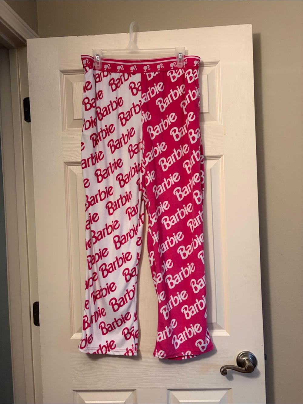 Barbie Two-Tone Pink & White Logo Sleep Pants